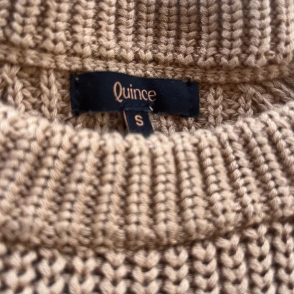 Bundle of 2 Quince 100% Organic Cotton Sweaters – Size S (Camel & Brown) - Picture 2 of 3